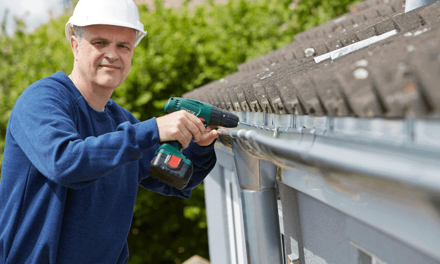 how to paint high gutters